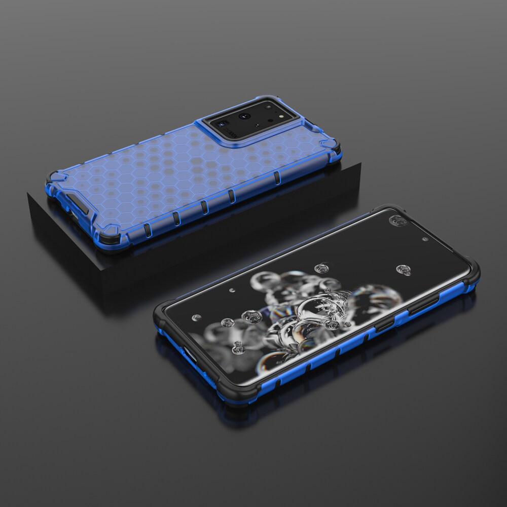 Honeycomb tapauksessa panssaroitu kansi geelirunko Samsung Galaxy S22 Ultra sininen