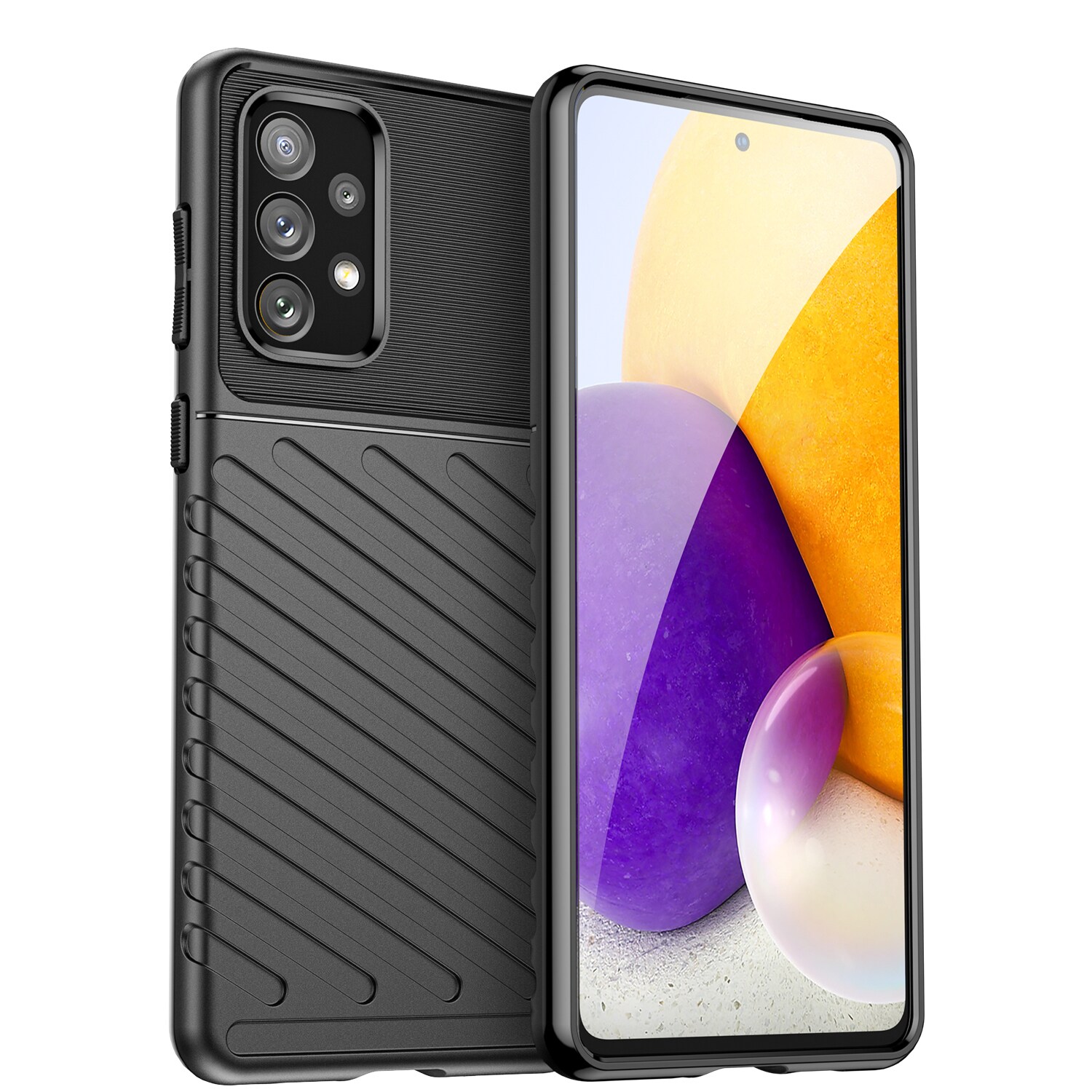 Thunder Case joustava panssaroitu suojus Samsung Galaxy A73 musta