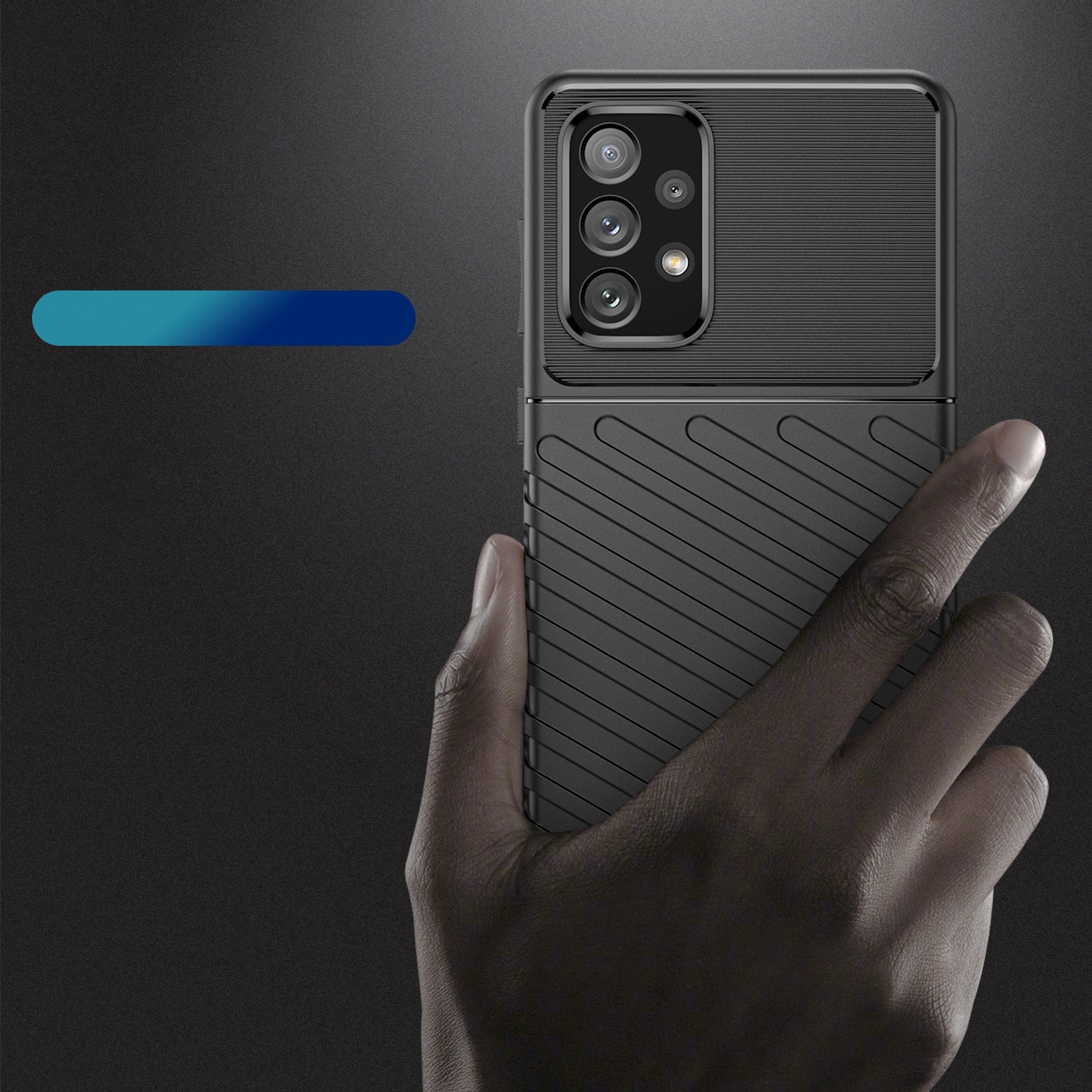 Thunder Case joustava panssaroitu suojus Samsung Galaxy A73 musta