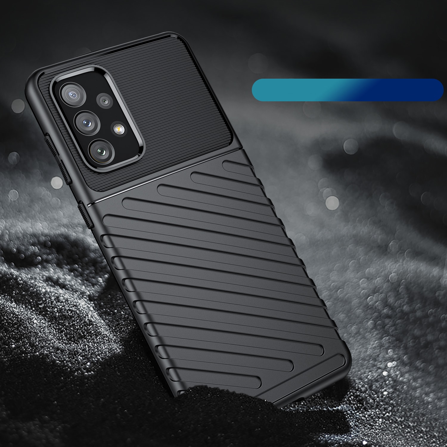 Thunder Case joustava panssaroitu suojus Samsung Galaxy A73 musta