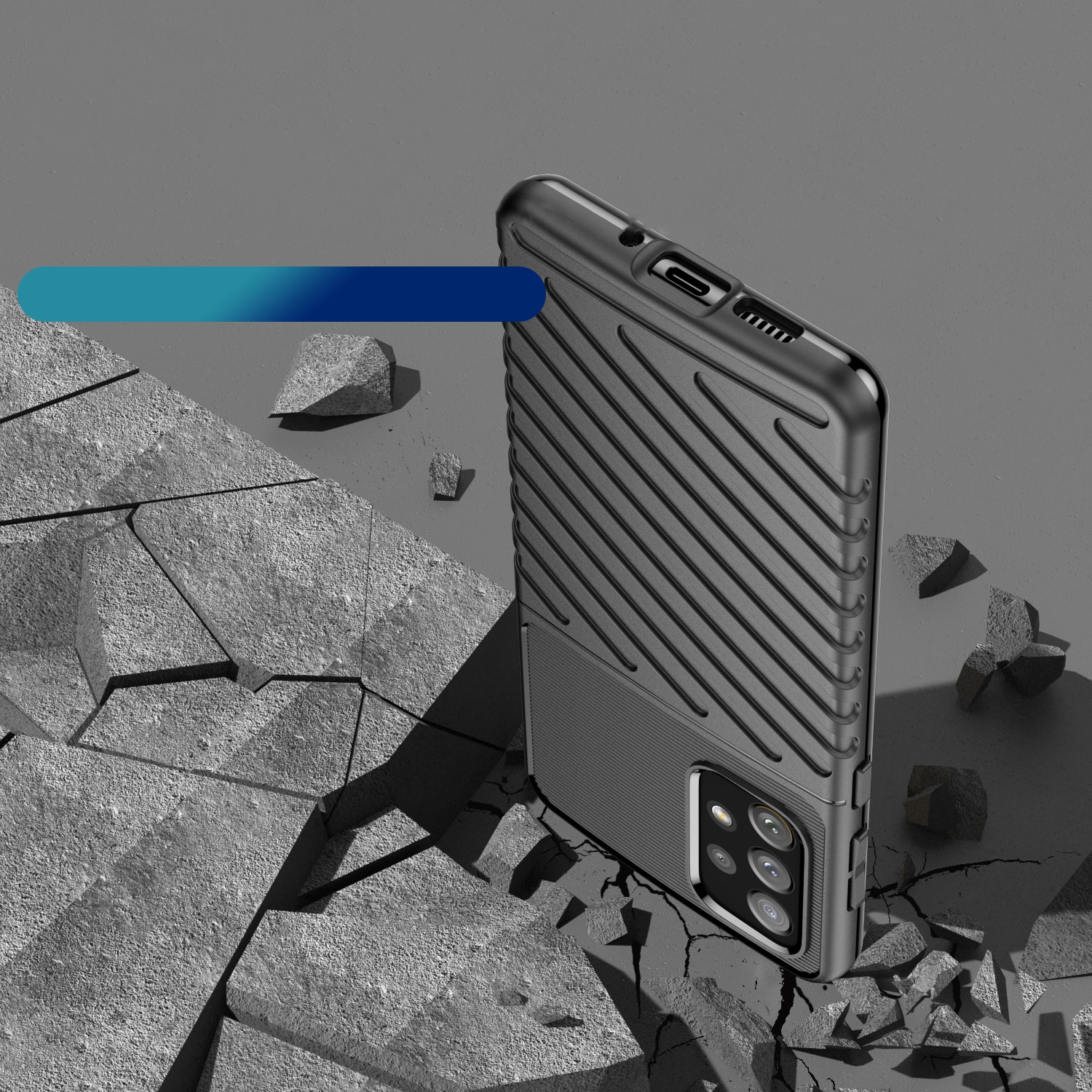 Thunder Case joustava panssaroitu suojus Samsung Galaxy A73 musta