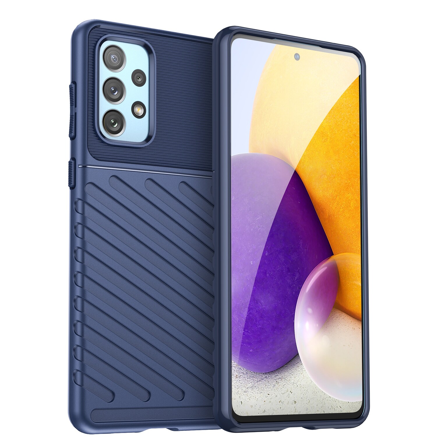 Thunder Case joustava panssaroitu suojus Samsung Galaxy A73 sininen