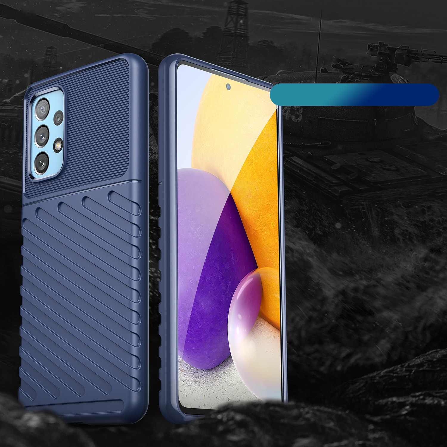 Thunder Case joustava panssaroitu suojus Samsung Galaxy A73 sininen