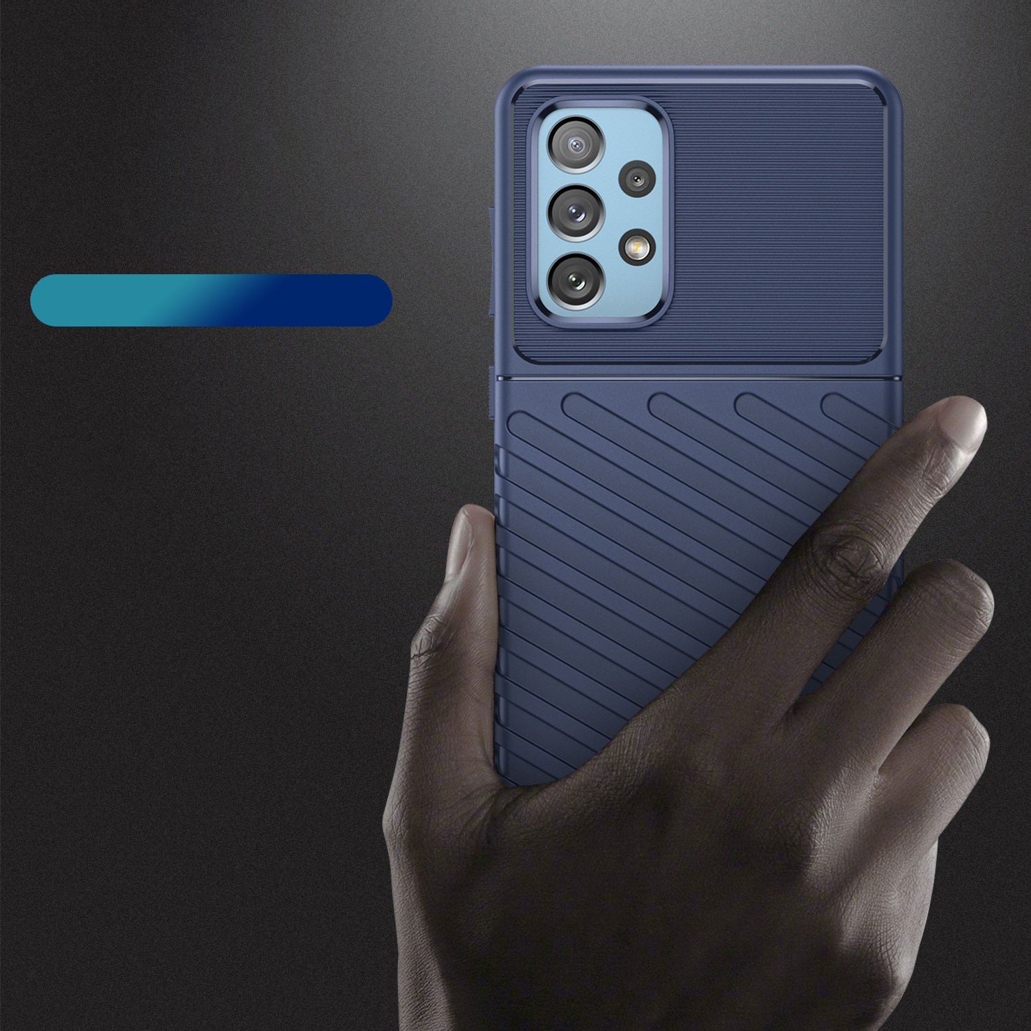 Thunder Case joustava panssaroitu suojus Samsung Galaxy A73 sininen