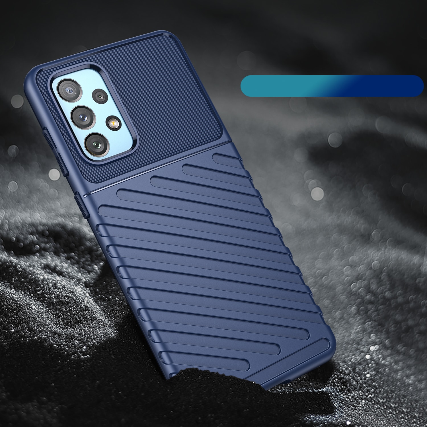 Thunder Case joustava panssaroitu suojus Samsung Galaxy A73 sininen