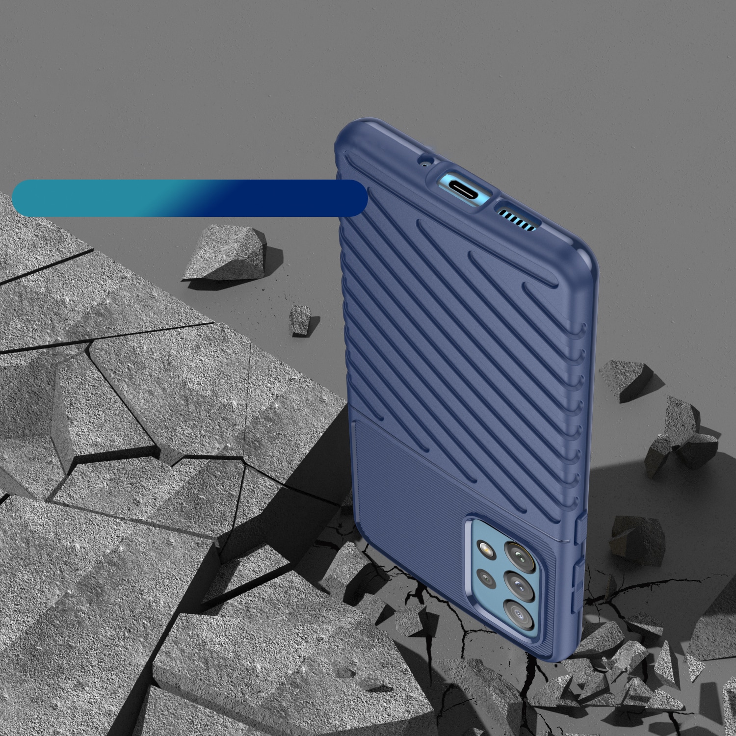 Thunder Case joustava panssaroitu suojus Samsung Galaxy A73 sininen