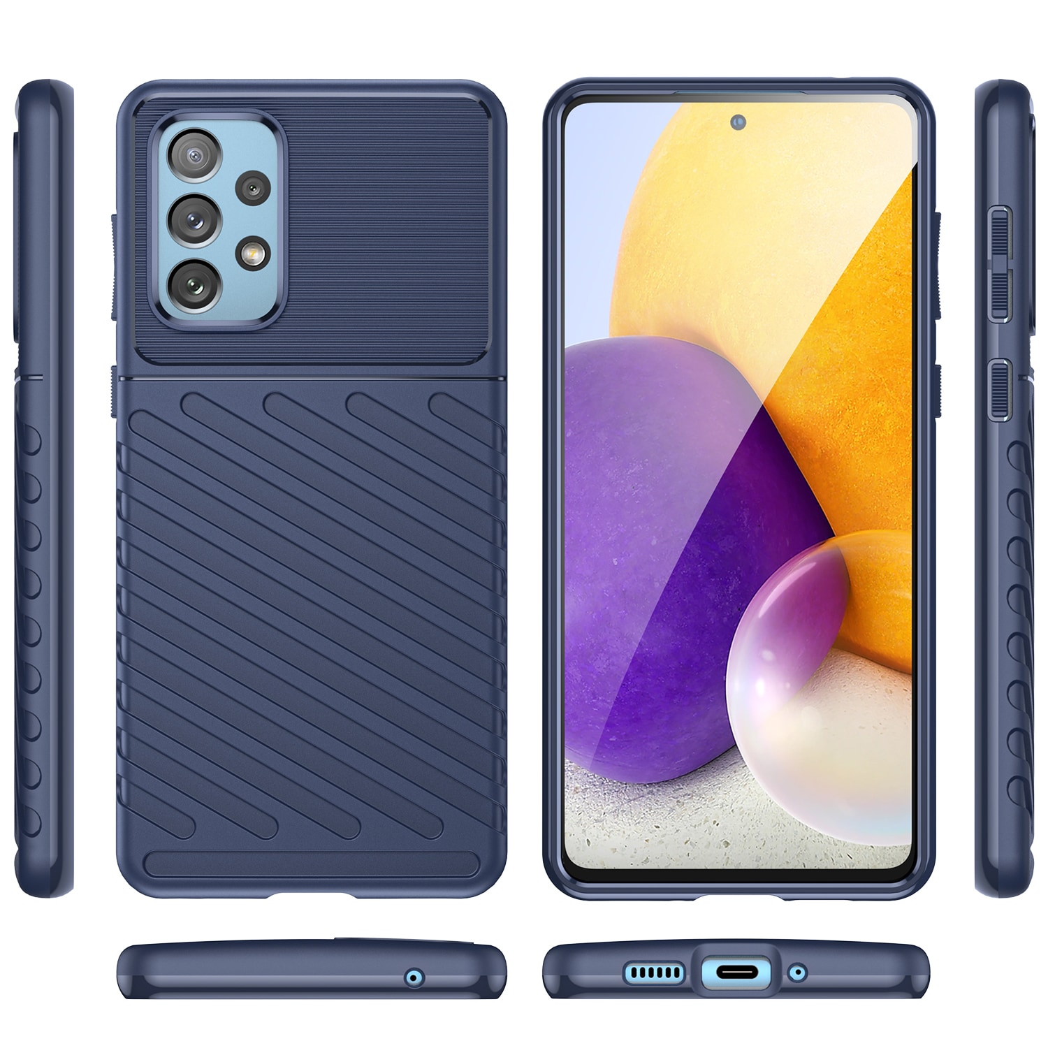 Thunder Case joustava panssaroitu suojus Samsung Galaxy A73 sininen