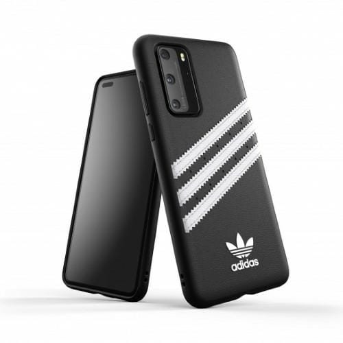 Adidas OR muotoon valettu kotelo PU Huawei P40 - musta ja valkoinen
