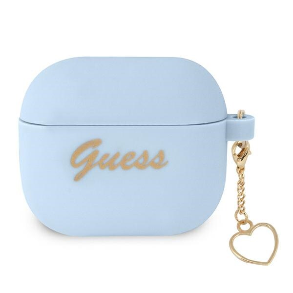 Guess GUA3LSCHSB AirPods 3:n suojus sininen/sininen Silikoni Charm Heart Collection -mallisto
