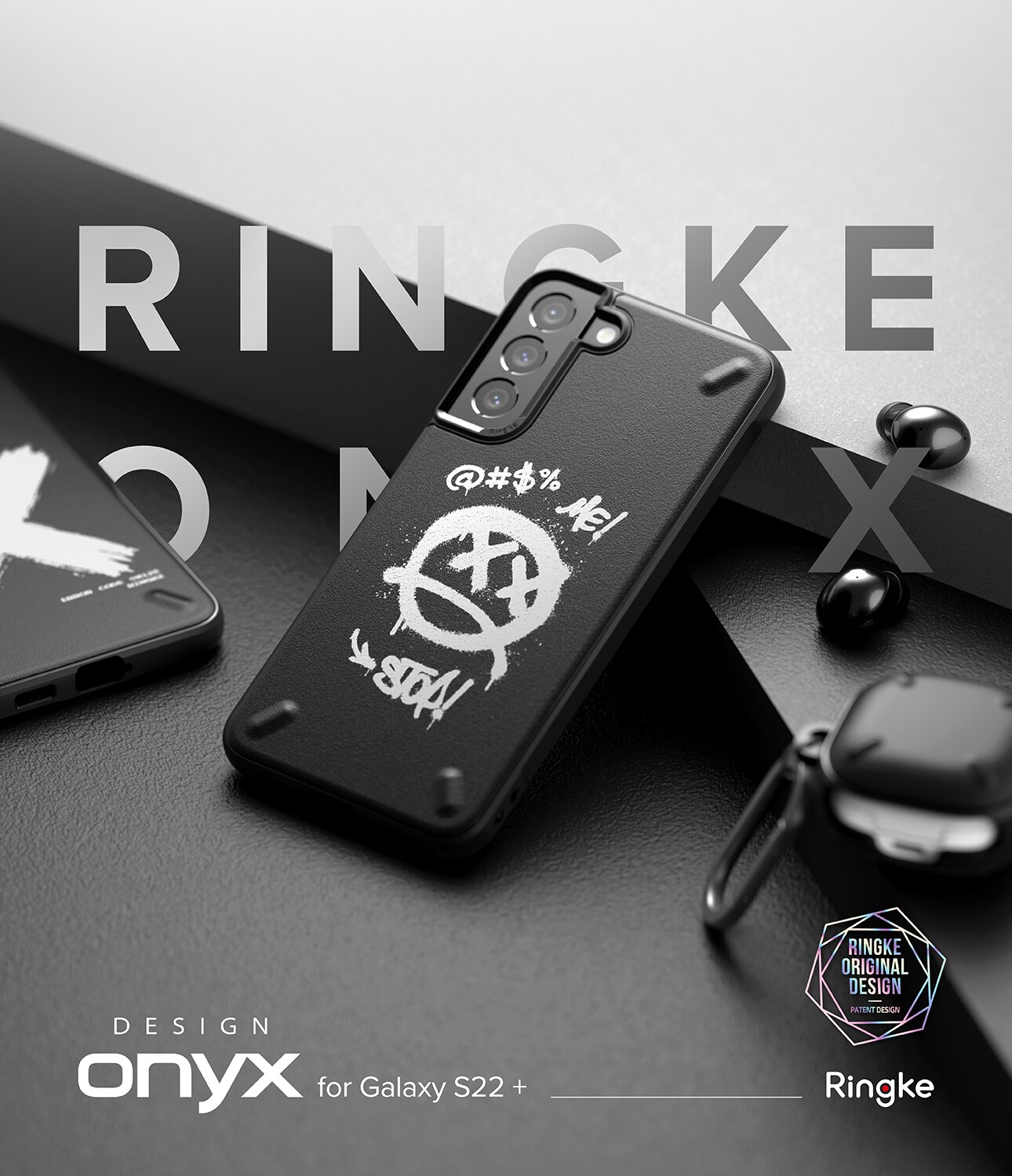 Ringke Onyx Design Kestävä suojakotelo Samsung Galaxy S22 + (S22 Plus) musta (X) ()