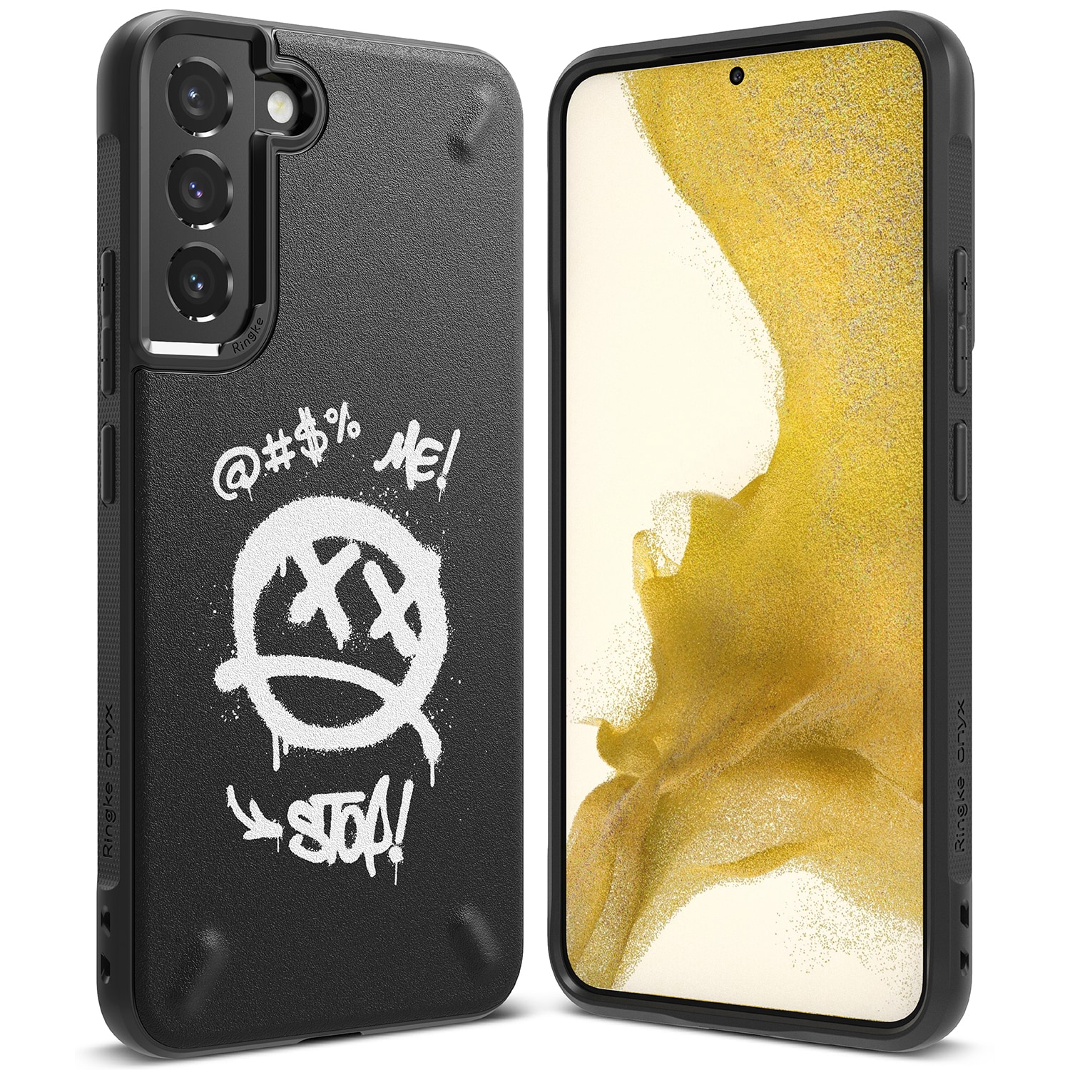 Ringke Onyx Design Kestävä TPU suojakuori Samsung Galaxy S22 + (S22 Plus) musta (Graffiti) ()