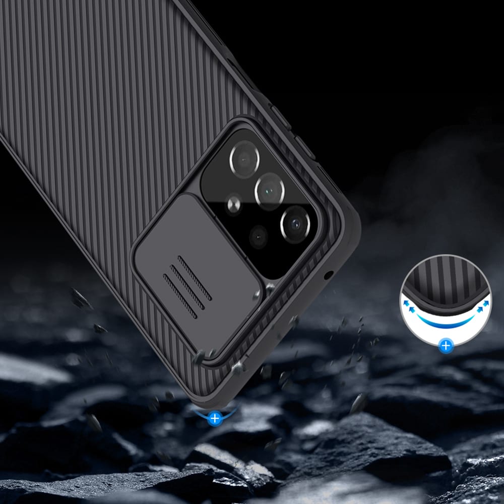 Nillkin CamShield Pro Case panssaroitu kotelo kansi kameran suojus Samsung Galaxy A73 Musta