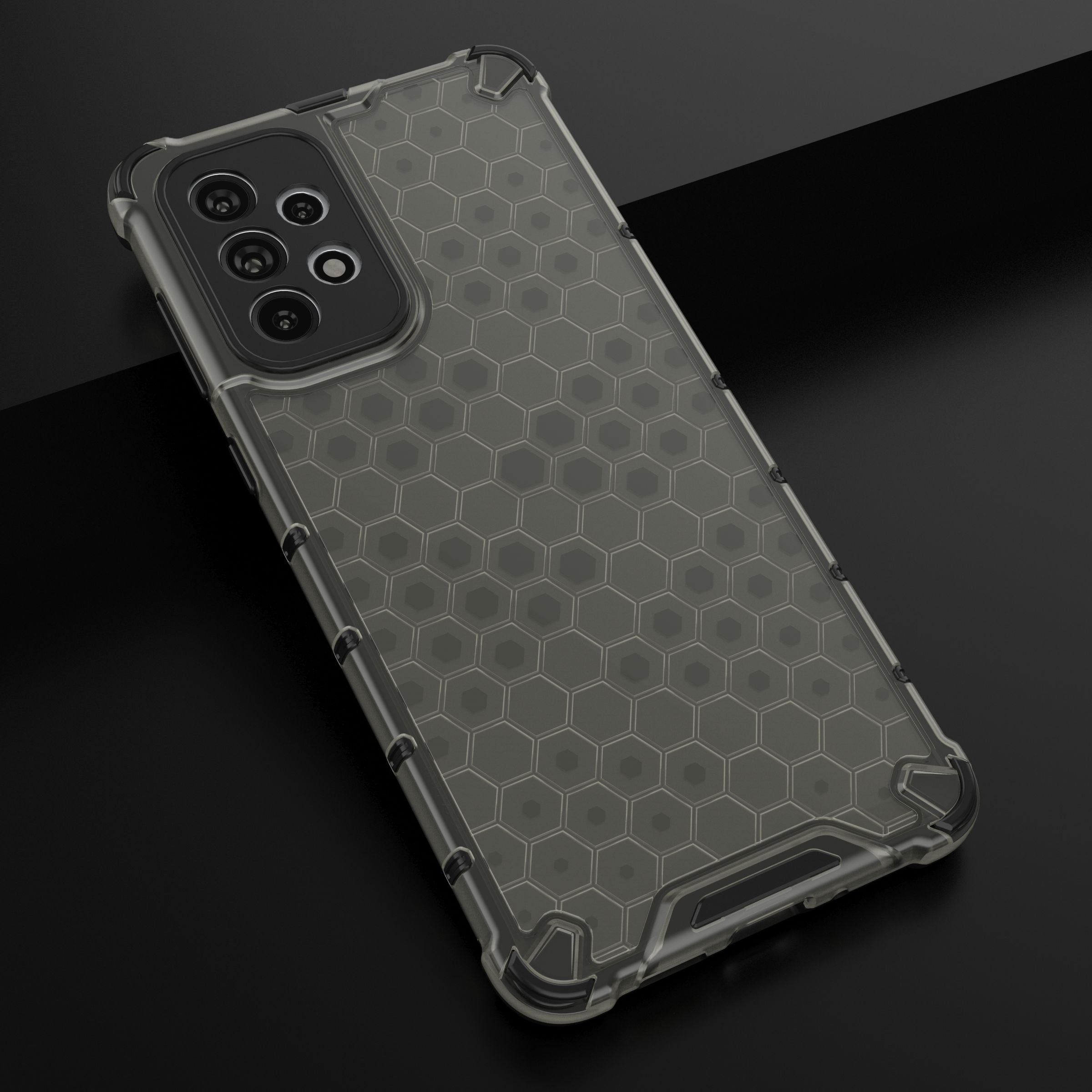 Honeycomb tapauksessa panssaroitu kansi geelirunko Samsung Galaxy A73 musta