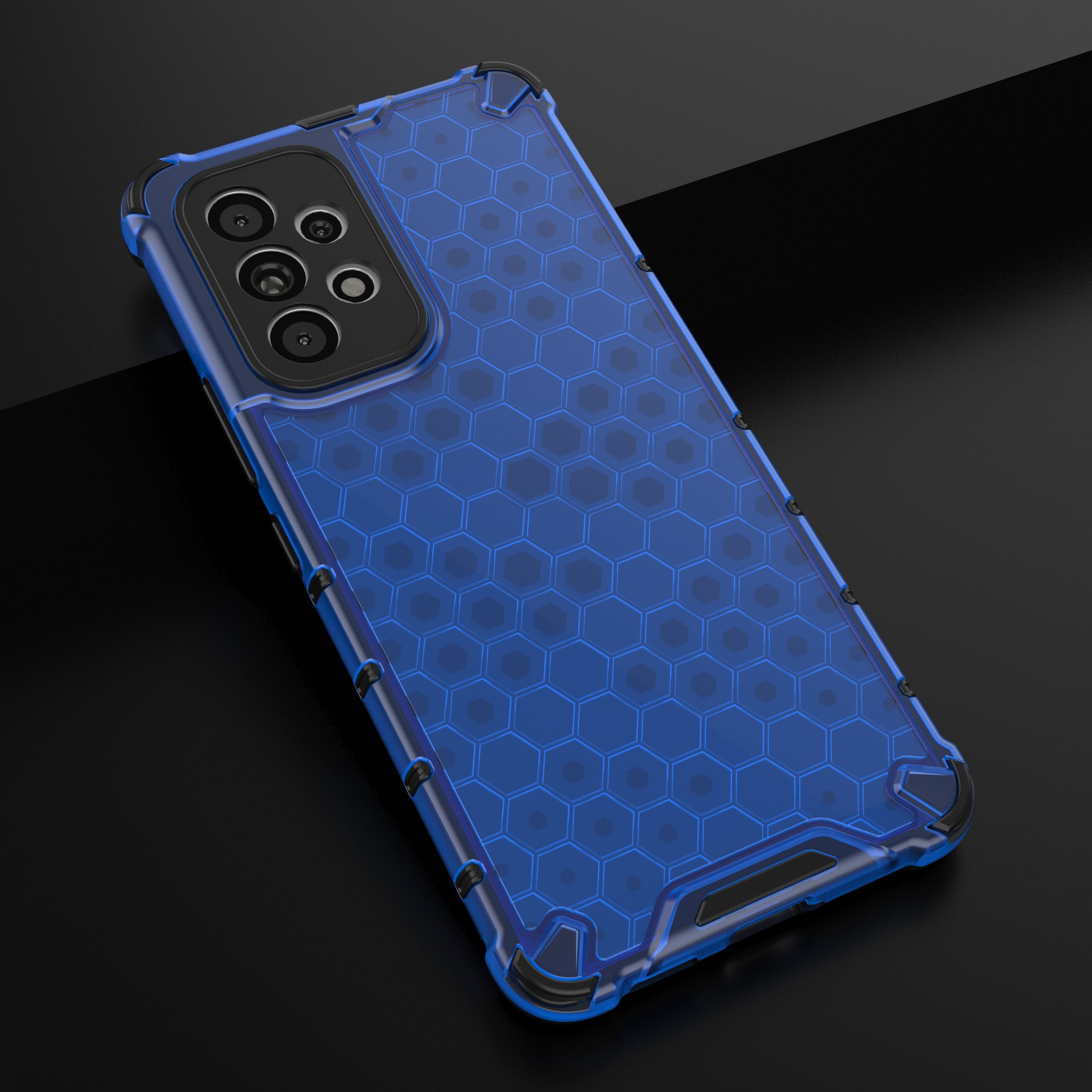 Honeycomb tapauksessa panssaroitu kansi geelirunko Samsung Galaxy A73 sininen