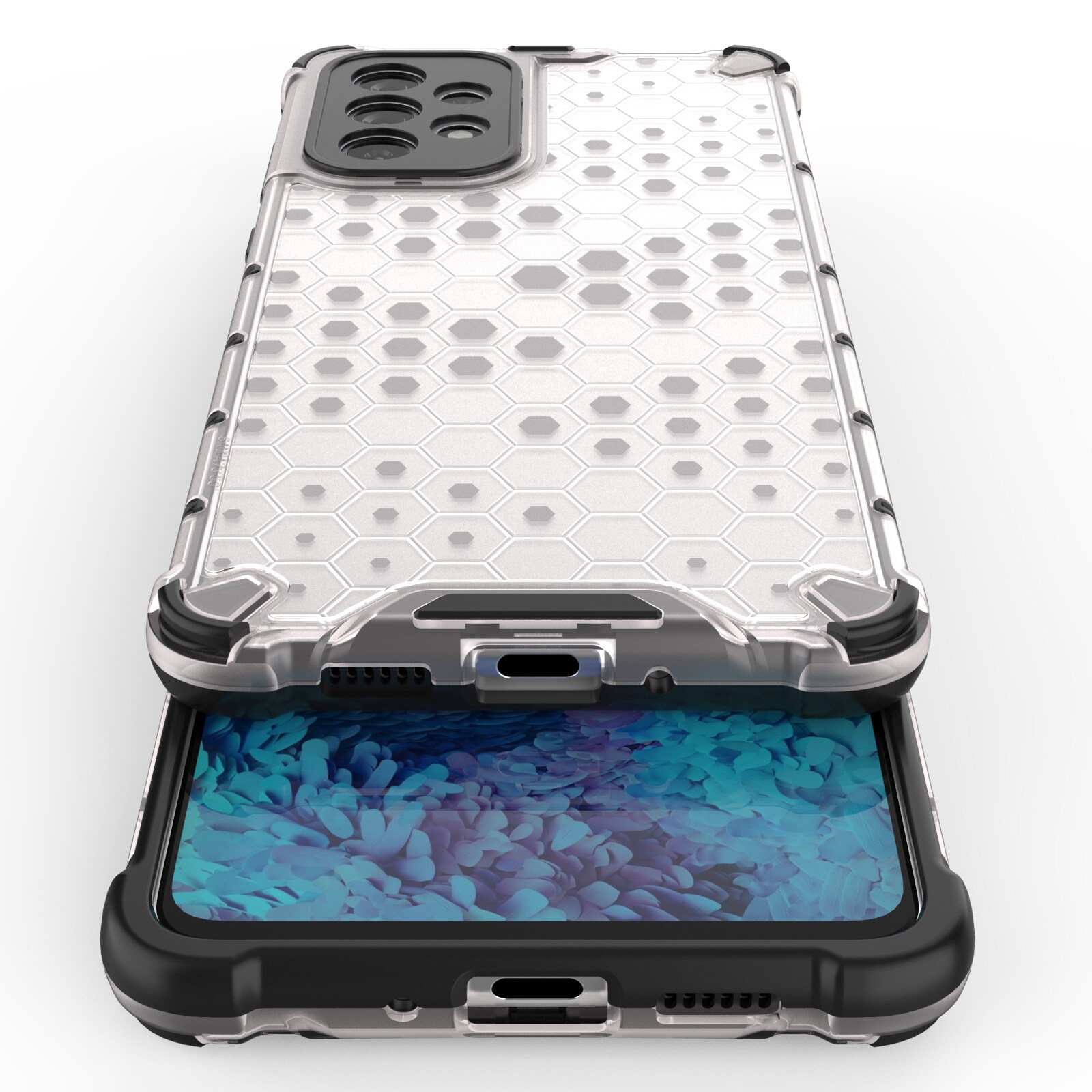 Honeycomb tapauksessa panssaroitu kansi geelirunko Samsung Galaxy A73 sininen