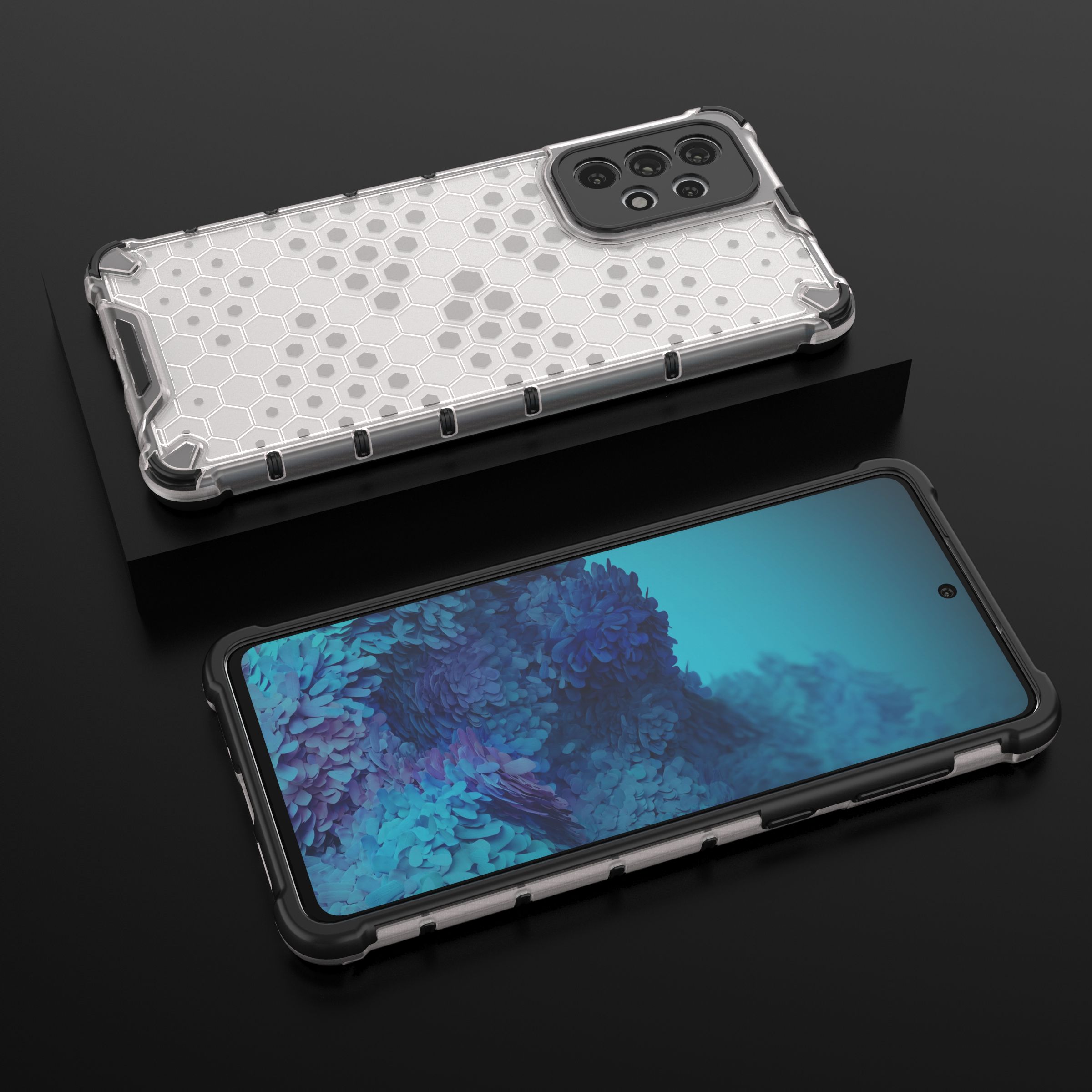 Honeycomb tapauksessa panssaroitu kansi geelirunko Samsung Galaxy A73 läpinäkyvää varten
