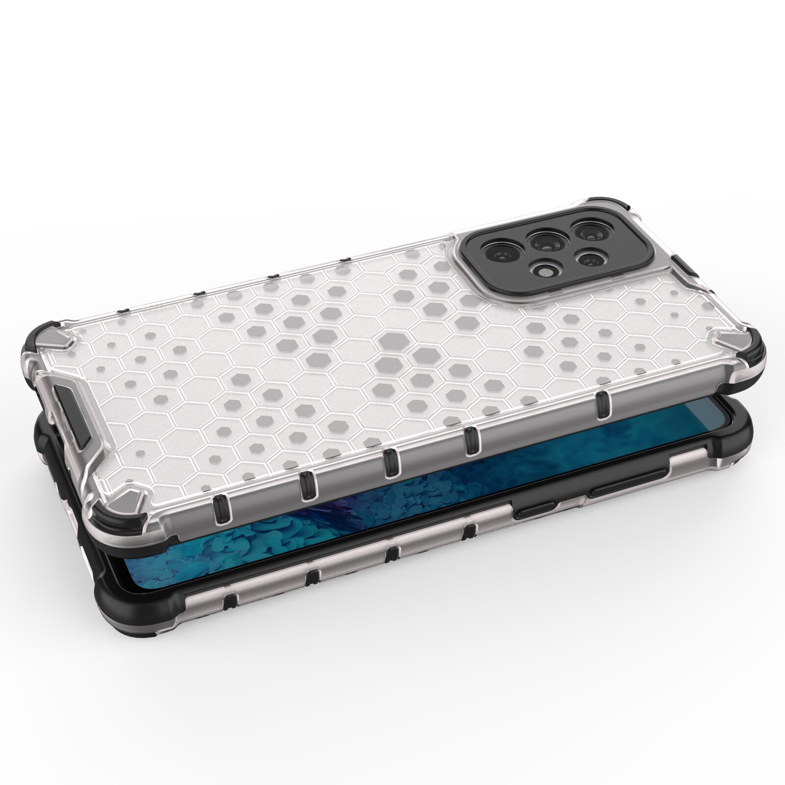Honeycomb tapauksessa panssaroitu kansi geelirunko Samsung Galaxy A73 läpinäkyvää varten