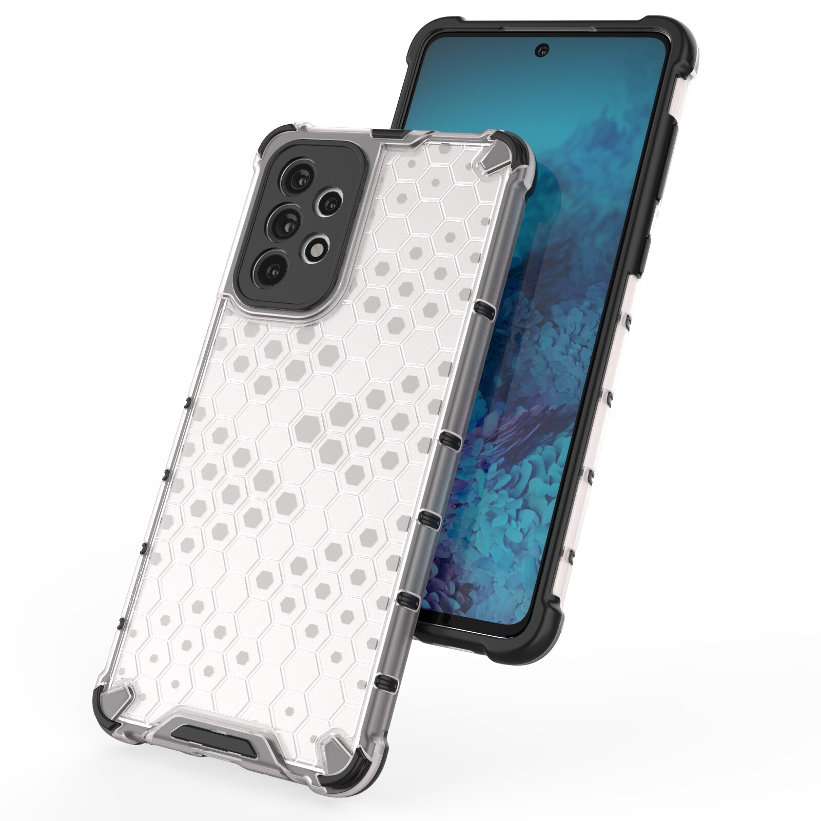 Honeycomb tapauksessa panssaroitu kansi geelirunko Samsung Galaxy A73 läpinäkyvää varten