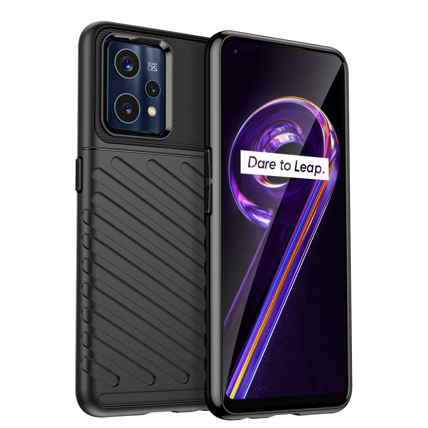 Thunder Case Joustava panssaroitu suojus Realme 9 Pro + (9 Pro Plus) musta
