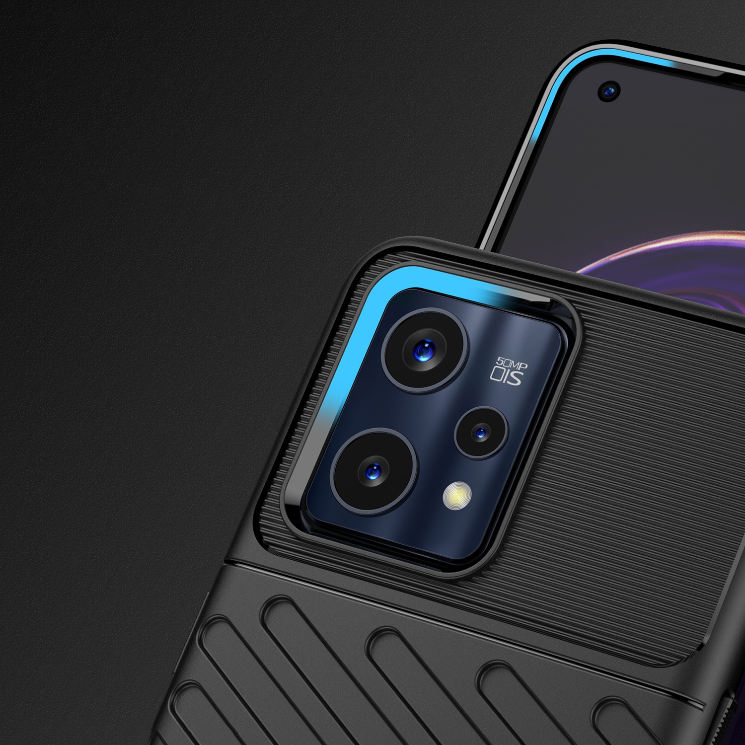 Thunder Case Joustava panssaroitu suojus Realme 9 Pro + (9 Pro Plus) musta