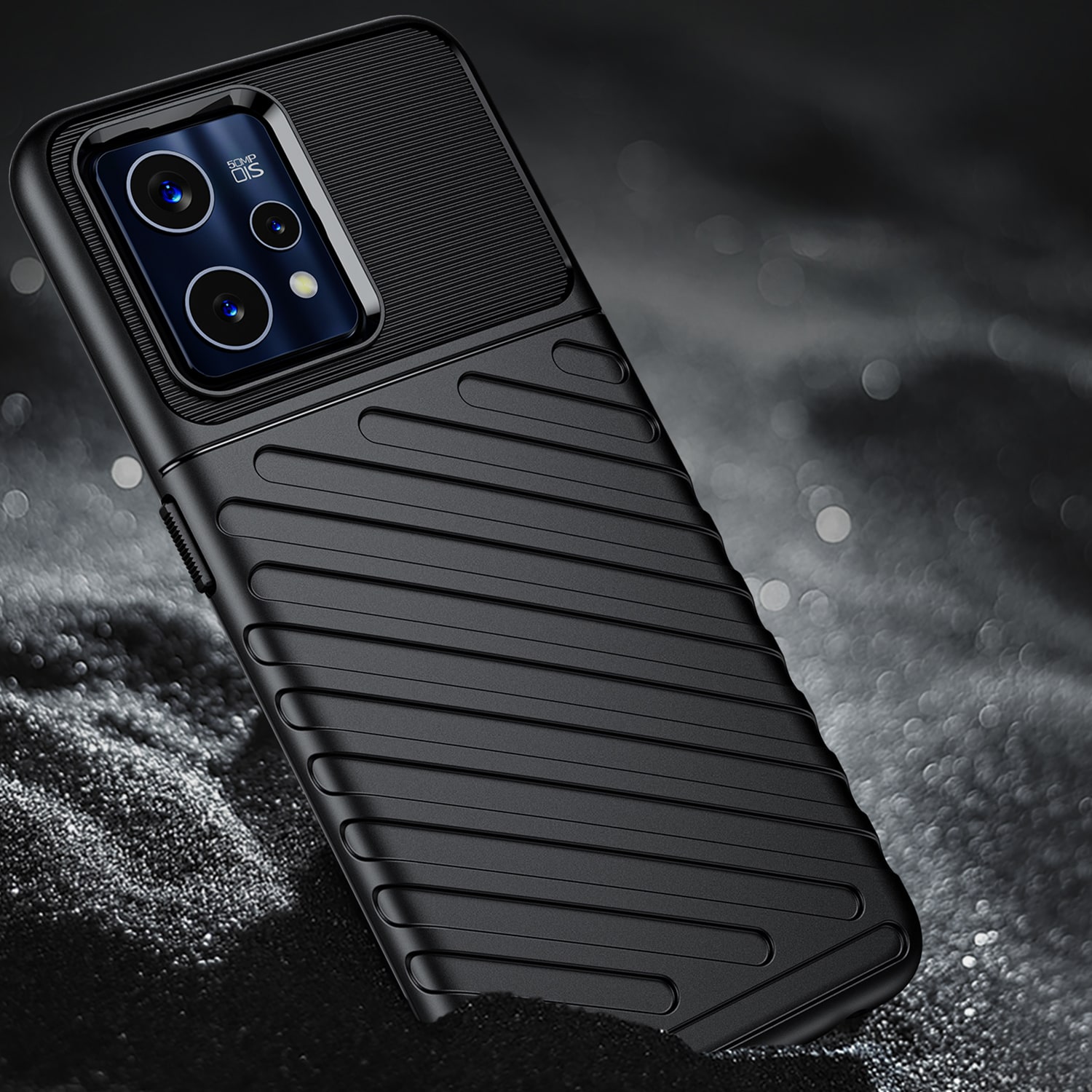 Thunder Case Joustava panssaroitu suojus Realme 9 Pro + (9 Pro Plus) musta