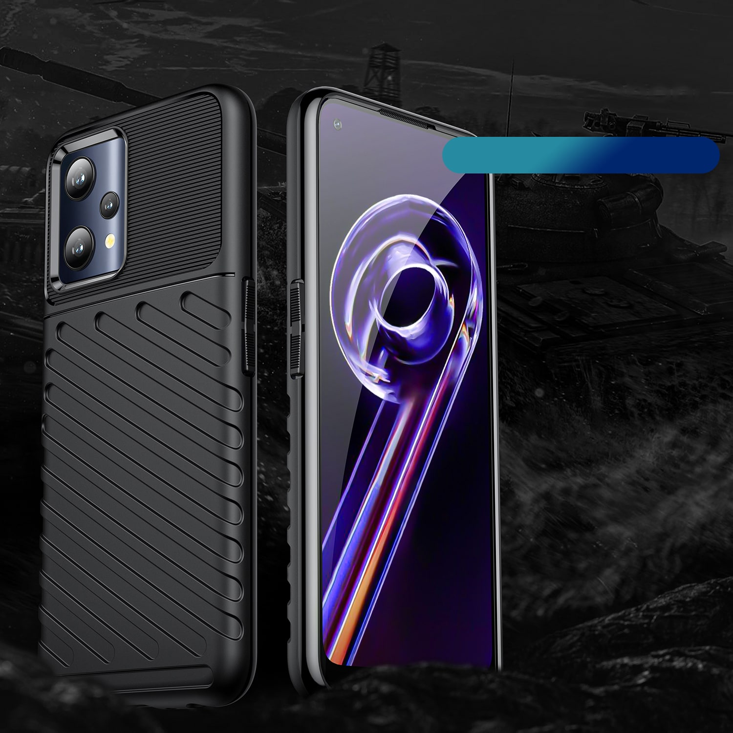 Thunder Case joustava panssaroitu suojus Realme 9 Pro musta