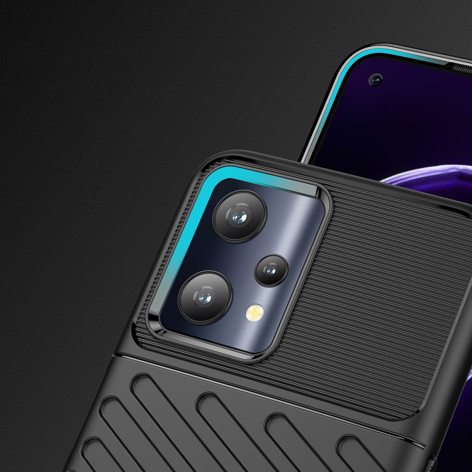 Thunder Case joustava panssaroitu suojus Realme 9 Pro musta