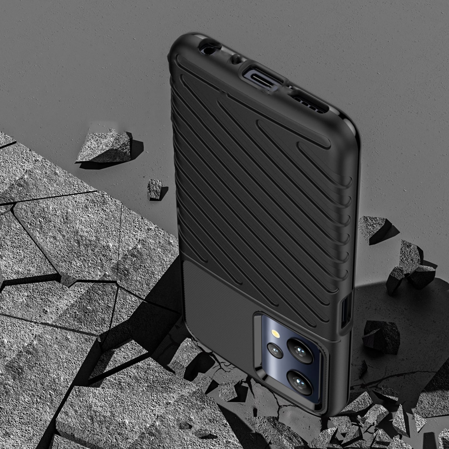 Thunder Case joustava panssaroitu suojus Realme 9 Pro musta