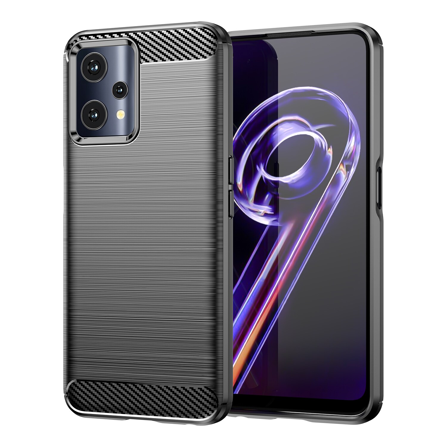 Carbon Case Joustava kansi Realme 9 Pro musta