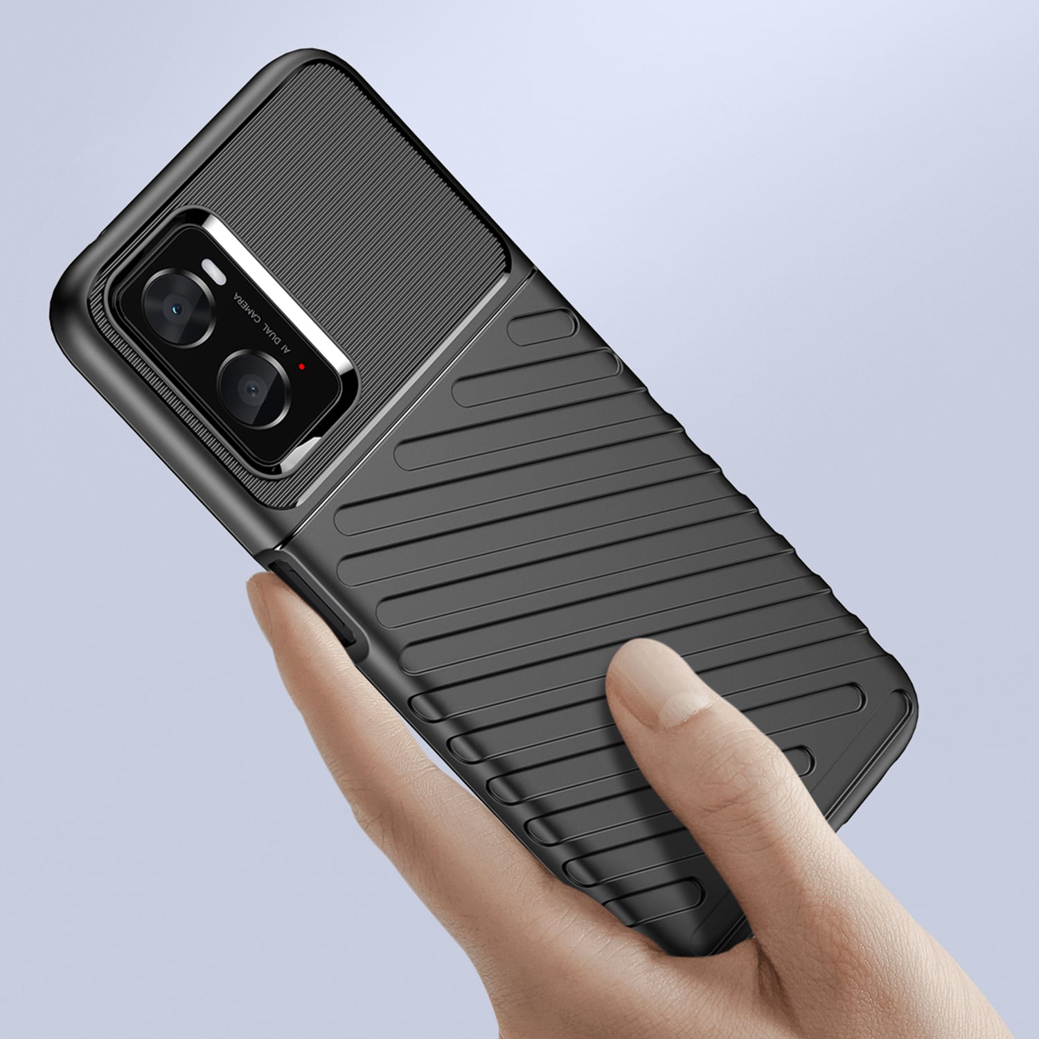 Thunder Case joustava panssaroitu suojus Oppo A76 / Oppo A36 / Realme 9i musta