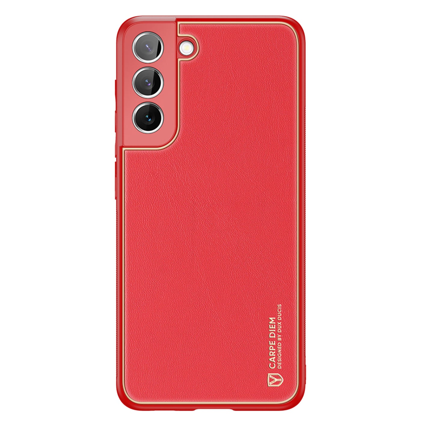 Dux Ducis Yolo tyylikäs suojus ekologisesta nahasta Samsung Galaxy S22 + (S22 Plus) punainen