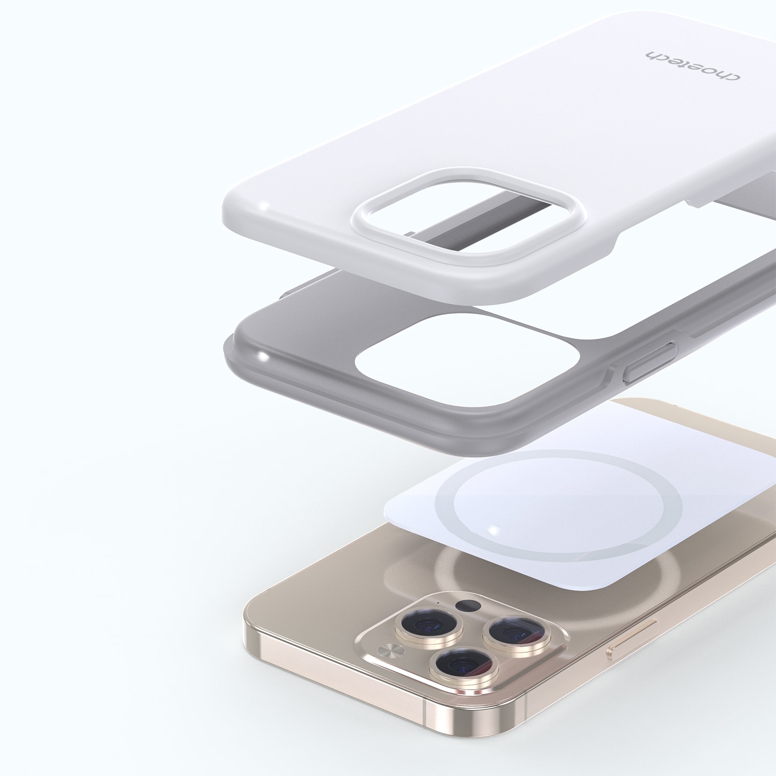 Choetech MFM Anti-drop tapauksessa Made For MagSafe varten iPhone 13 Pro valkoinen (PC0113-MFM-WH)