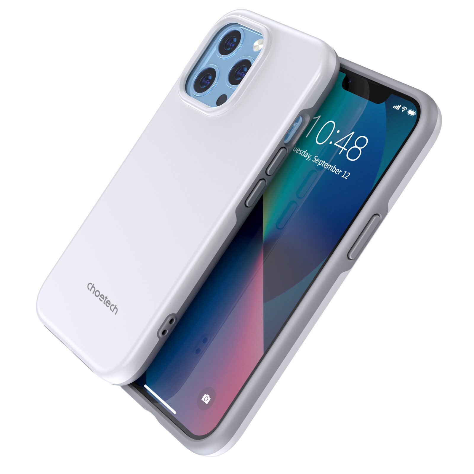 Choetech MFM Anti-drop tapauksessa Made For MagSafe varten iPhone 13 Pro valkoinen (PC0113-MFM-WH)