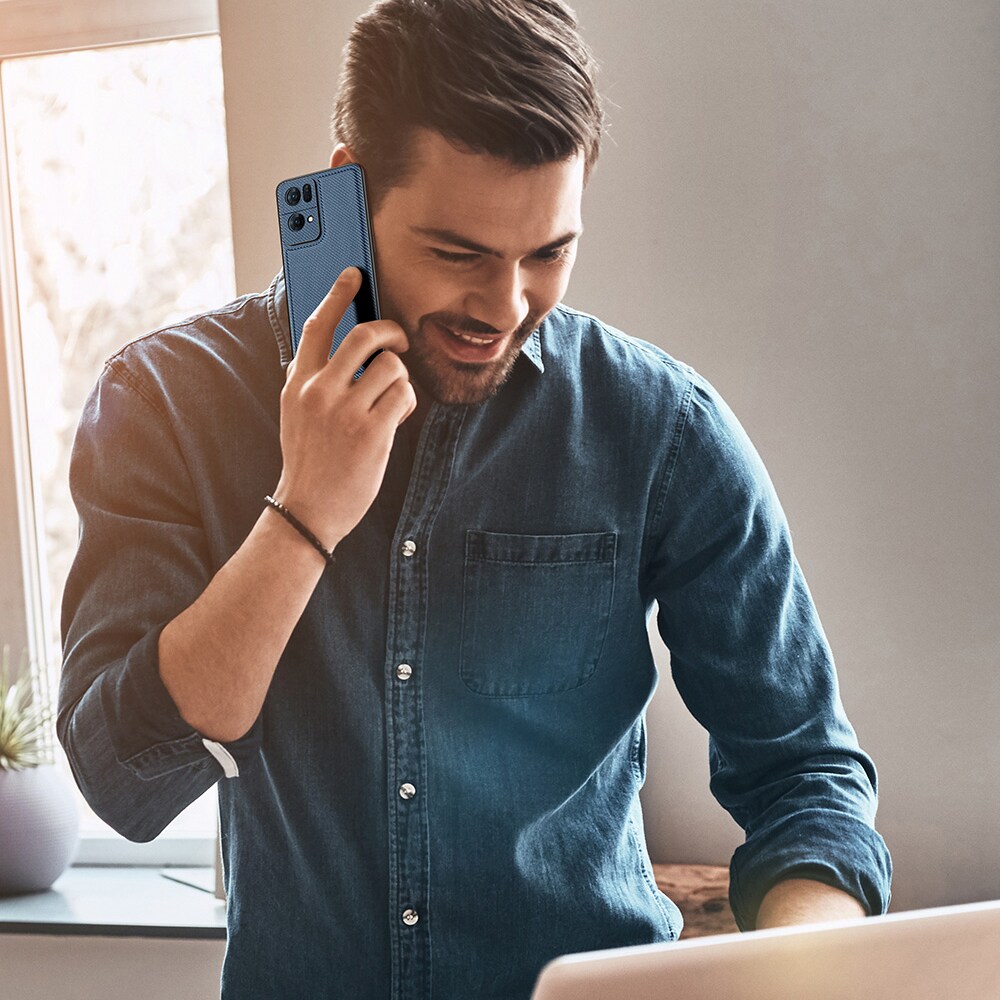 Dux Ducis Fino kotelo kansi päällystetty nylon materiaalia Oppo Reno7 Pro 5G musta