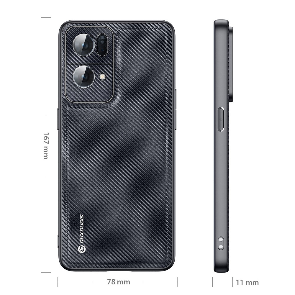 Dux Ducis Fino kotelo kansi päällystetty nylon materiaalia Oppo Reno7 Pro 5G musta