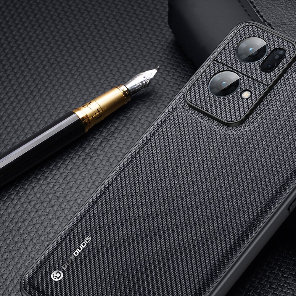 Dux Ducis Fino kotelo kansi päällystetty nylon materiaalia Oppo Reno7 Pro 5G musta