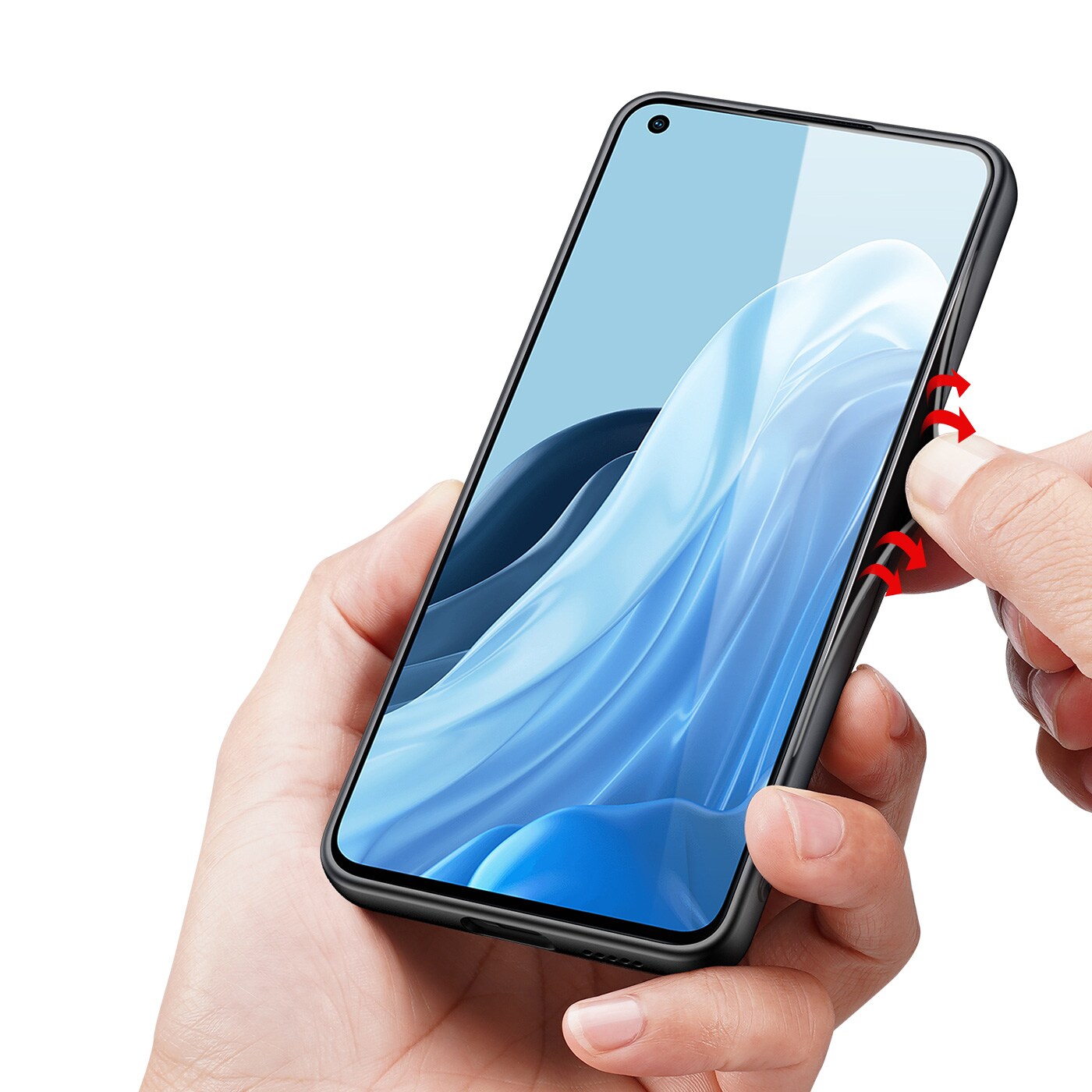 Dux Ducis Fino kotelo kansi päällystetty nylon materiaalia Oppo Reno7 Pro 5G musta
