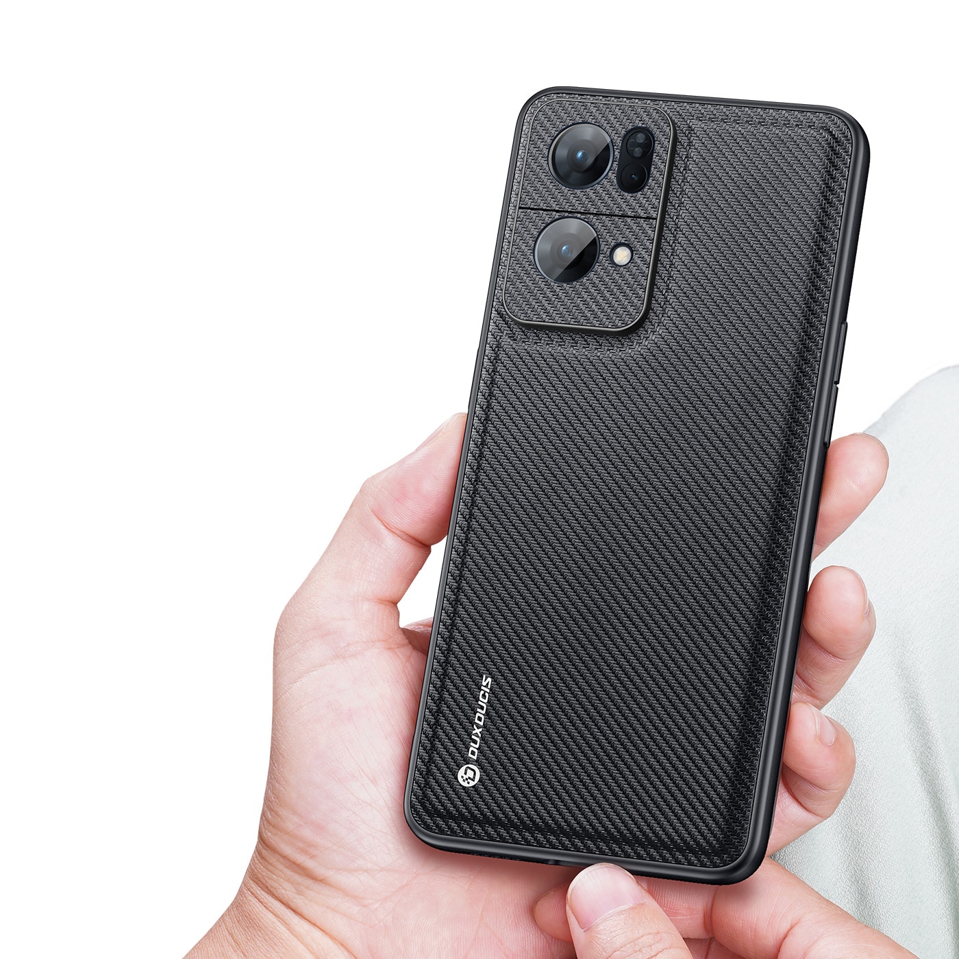 Dux Ducis Fino kotelo kansi päällystetty nylon materiaalia Oppo Reno7 Pro 5G musta
