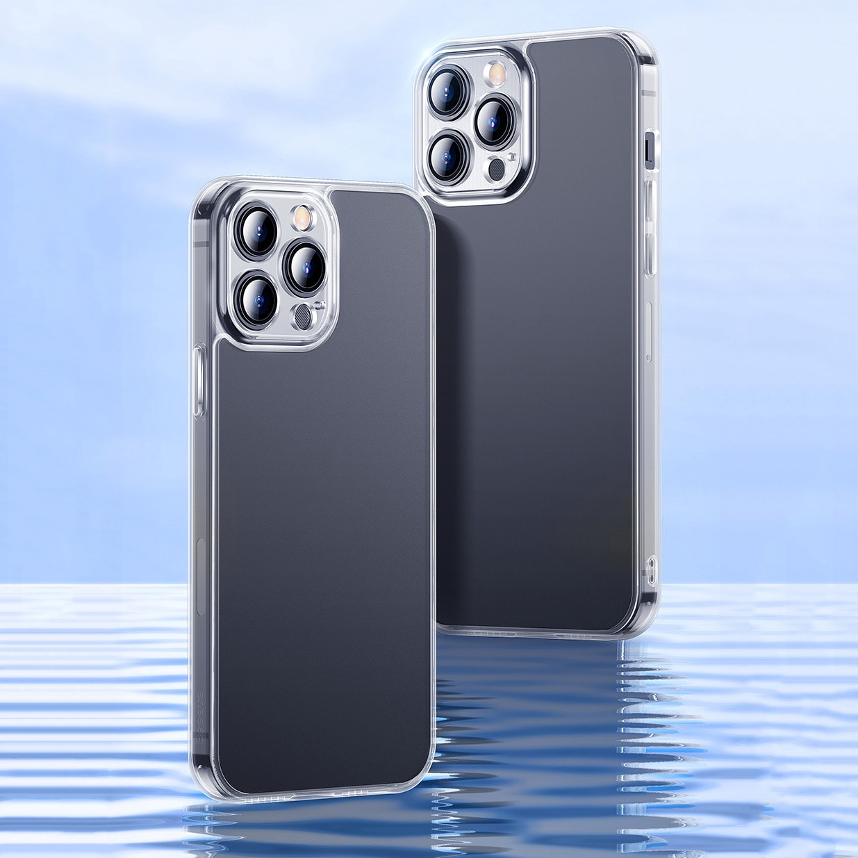 Baseus Himmeä lasi kotelo kansi iPhone 13 Pro Max Kova kansi geelikehyksellä läpinäkyvä (ARWS000802)