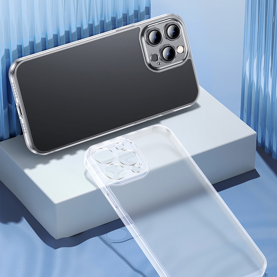 Baseus Himmeä lasi kotelo kansi iPhone 13 Pro Max Kova kansi geelikehyksellä läpinäkyvä (ARWS000802)