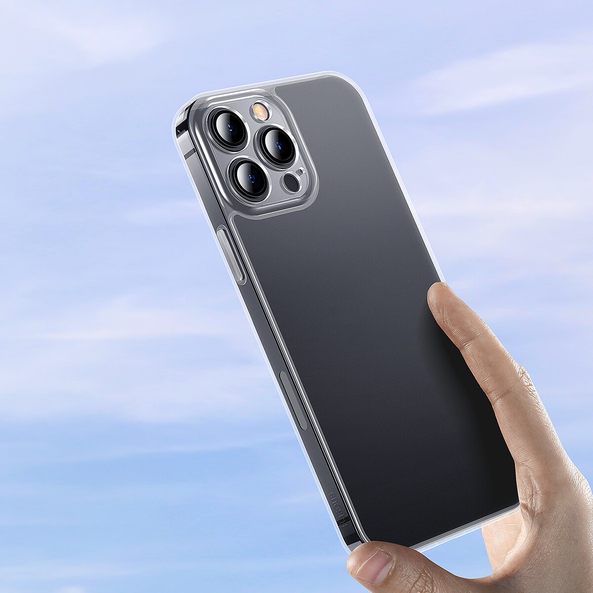 Baseus Himmeä lasi kotelo kansi iPhone 13 Pro Max Kova kansi geelikehyksellä läpinäkyvä (ARWS000802)