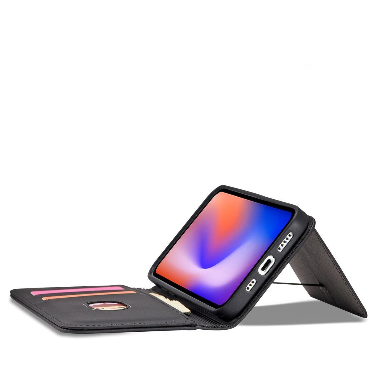 Magnet Korttikotelo iPhone 12 Pro Kotelo Kortti Lompakko Kortinhaltija Musta