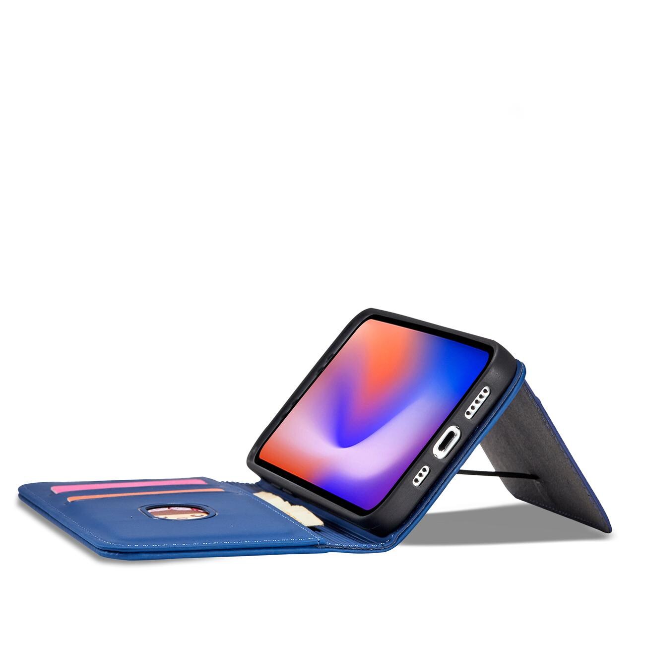 Magnet Korttikotelo iPhone 12 Pro Max Korttikotelo Kortti lompakko Kortinhaltija Sininen