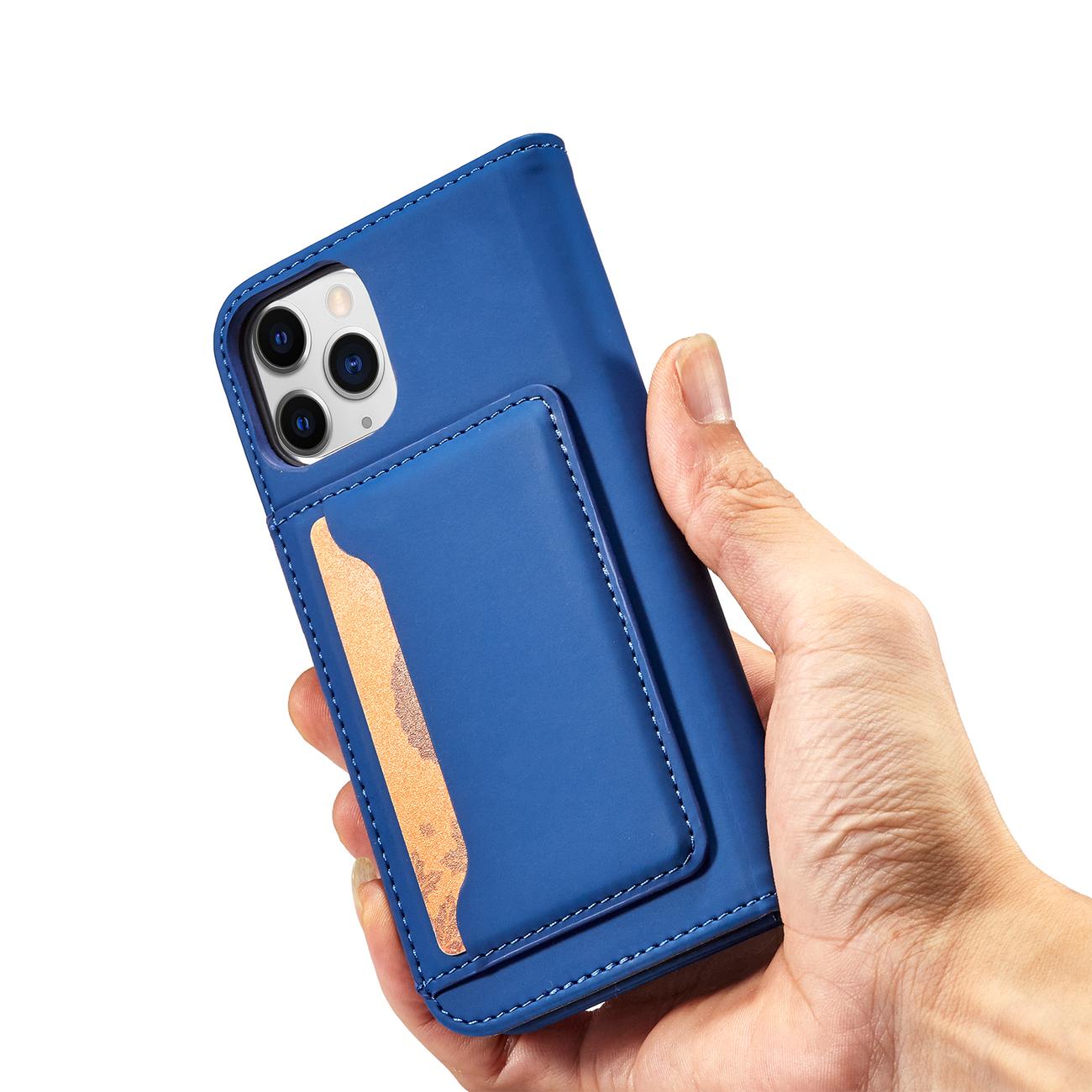 Magnet Korttikotelo iPhone 12 Pro Max Korttikotelo Kortti lompakko Kortinhaltija Sininen