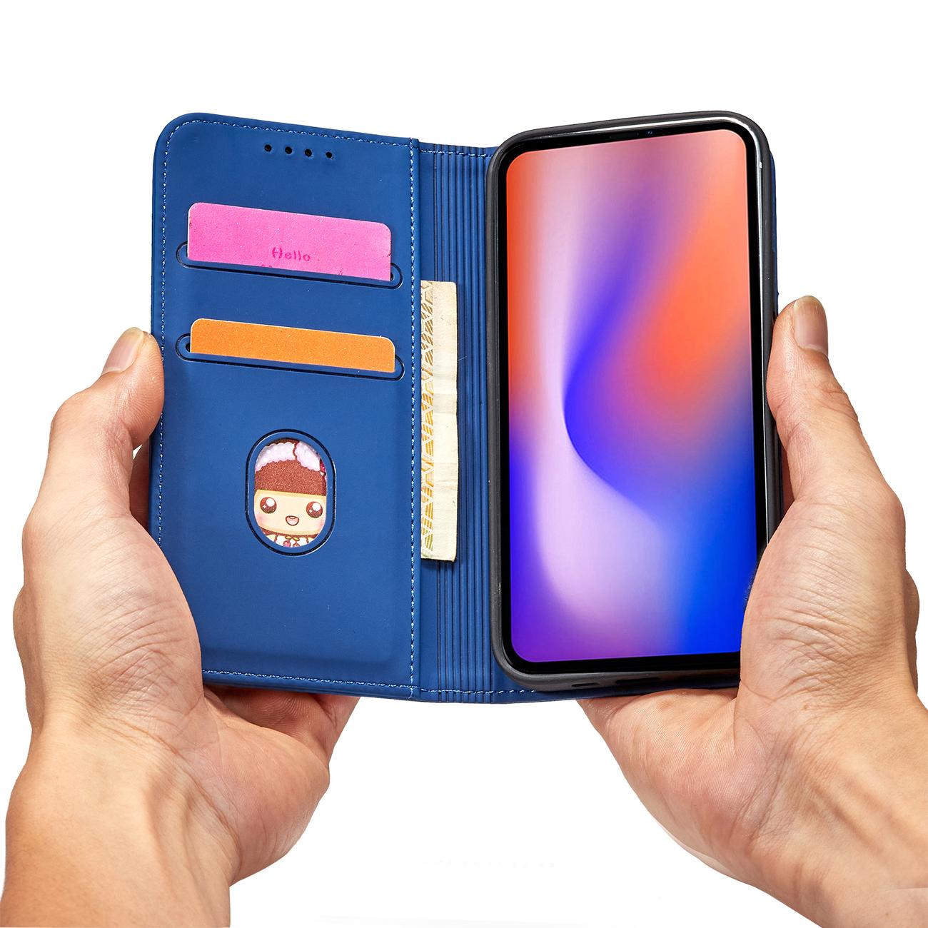 Magnet Korttikotelo iPhone 12 Pro Max Korttikotelo Kortti lompakko Kortinhaltija Sininen