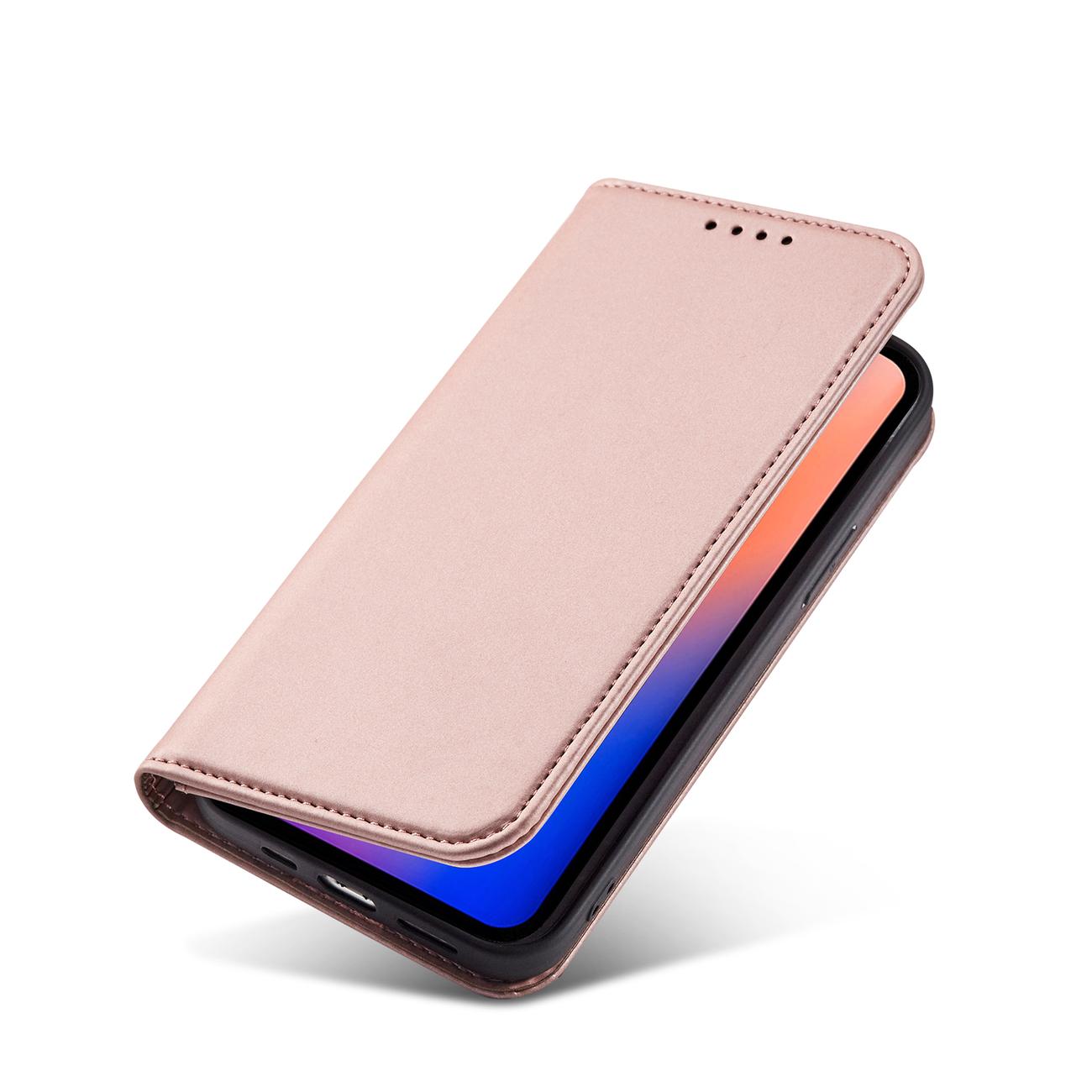 Magnet Korttikotelo iPhone 12 Pro Max Korttikotelo Kortti Lompakko Kortinhaltija Vaaleanpunainen