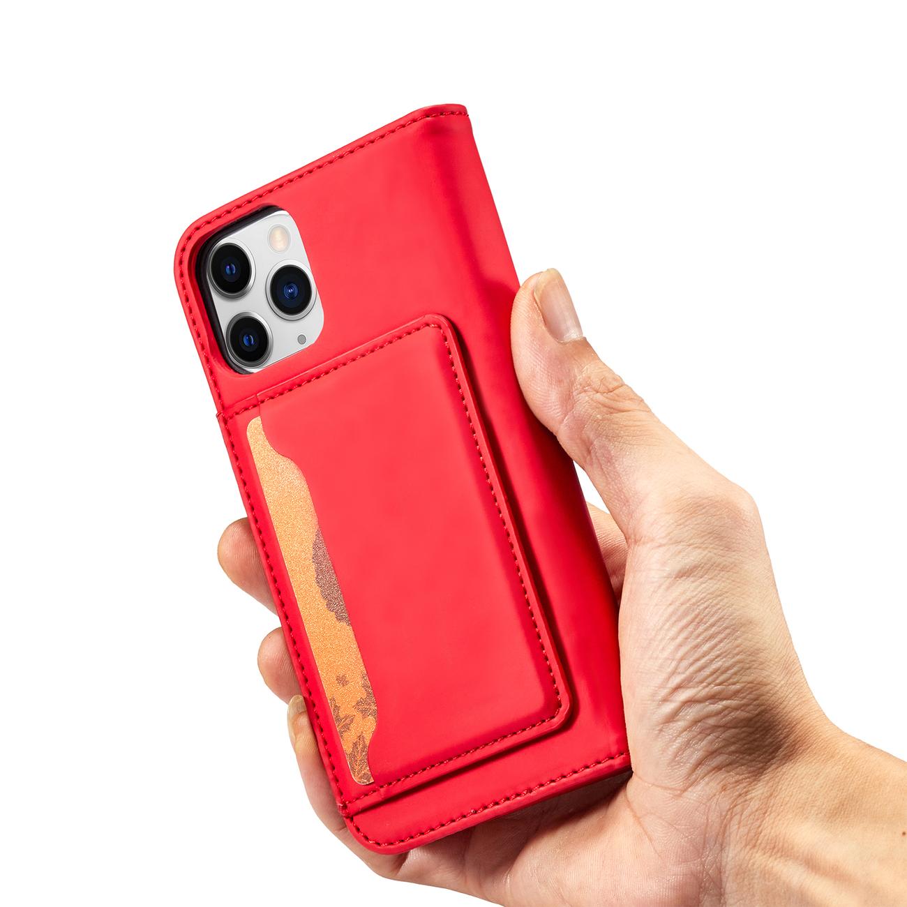 Magnet Korttikotelo iPhone 12 Pro Max Korttikotelo Kortti Lompakko Kortinhaltija Punainen