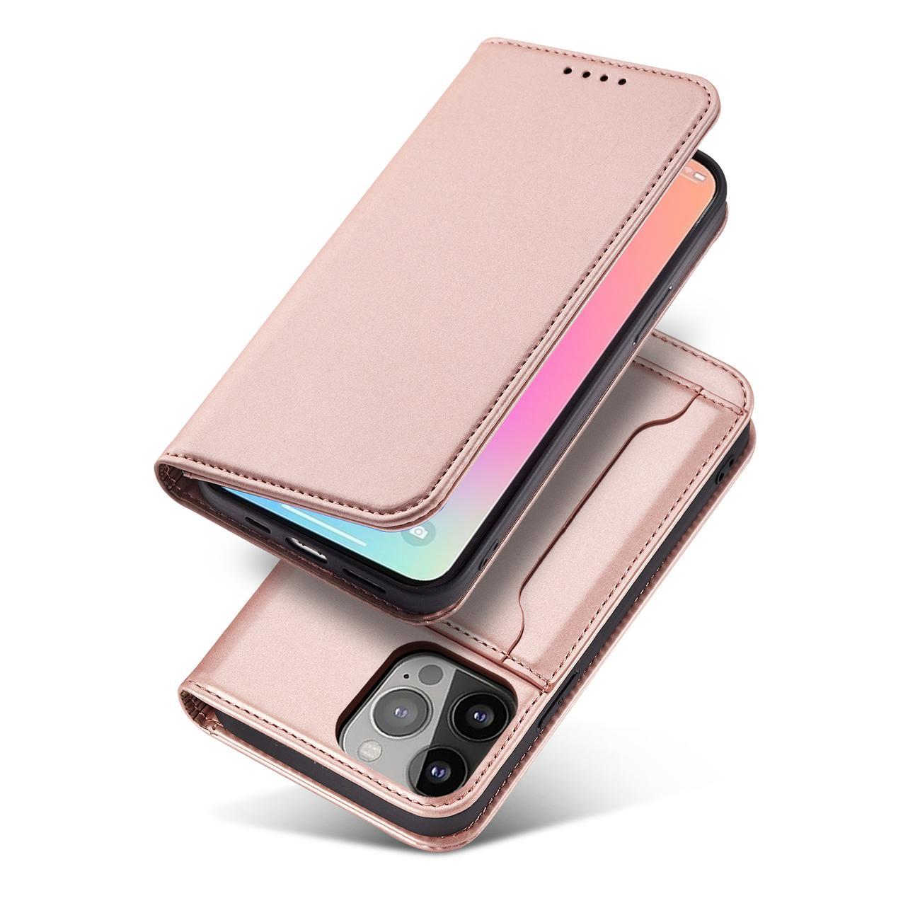 Magnet Korttikotelo iPhone 13 Pro Korttikotelo Kortti lompakko kortinhaltija vaaleanpunainen