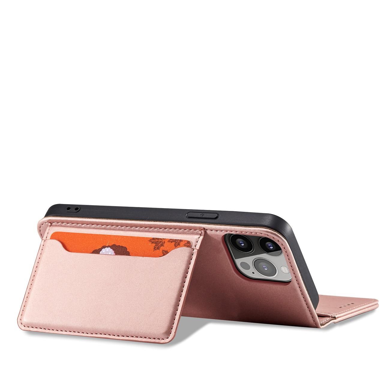 Magnet Korttikotelo iPhone 13 Pro Korttikotelo Kortti lompakko kortinhaltija vaaleanpunainen