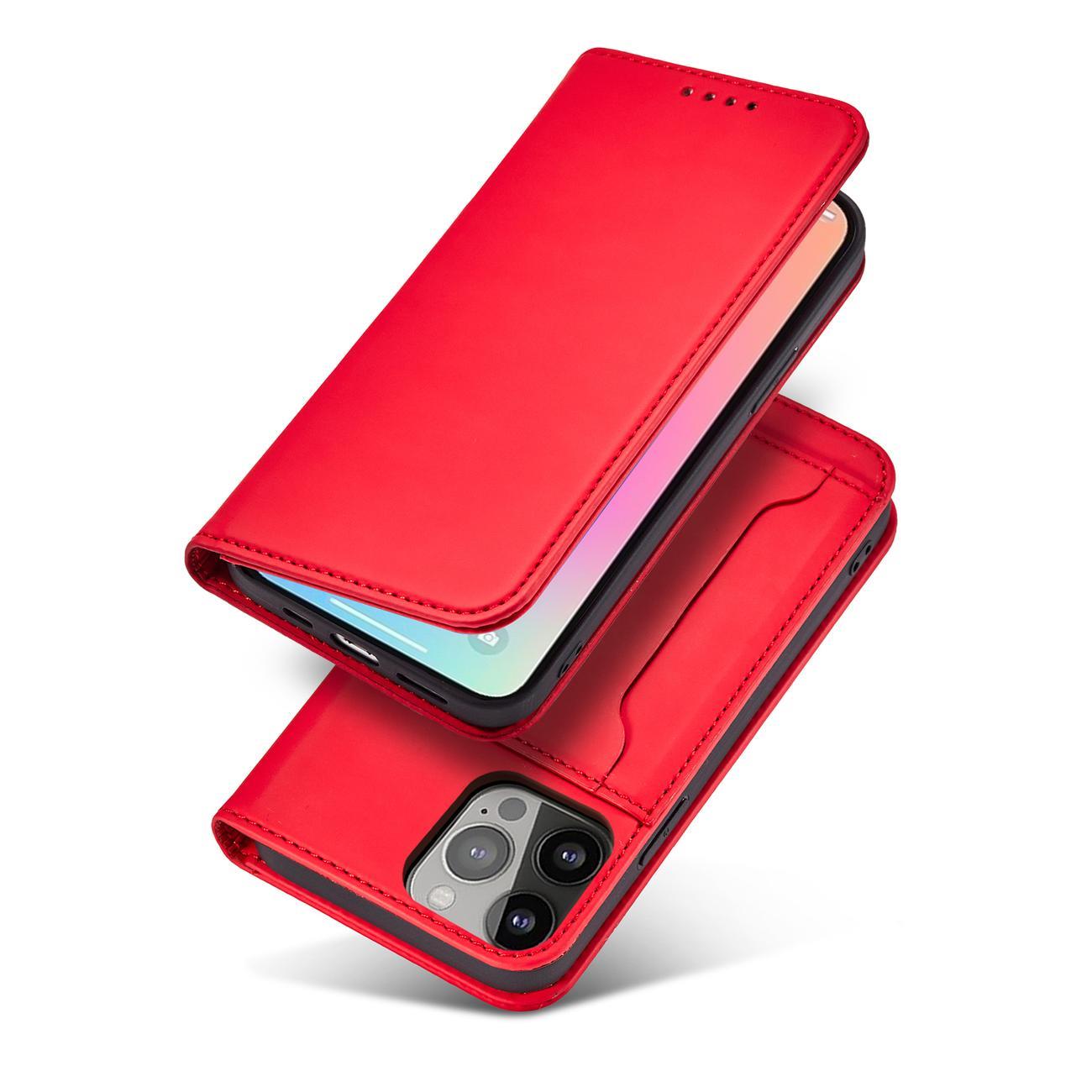 Magnet Korttikotelo iPhone 13 Pro Korttikotelo Kortti lompakko Kortinhaltija Punainen